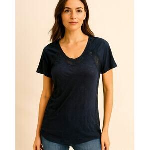 Rebecca Taylor Black Sheer Lace Cutout Top Blouse Small Whimsigoth Romantic Goth